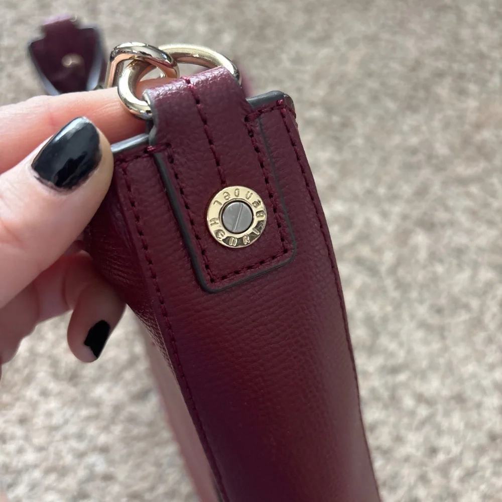 HENRI BENDEL Leather Shoulder Bag Crossbody Bordeaux